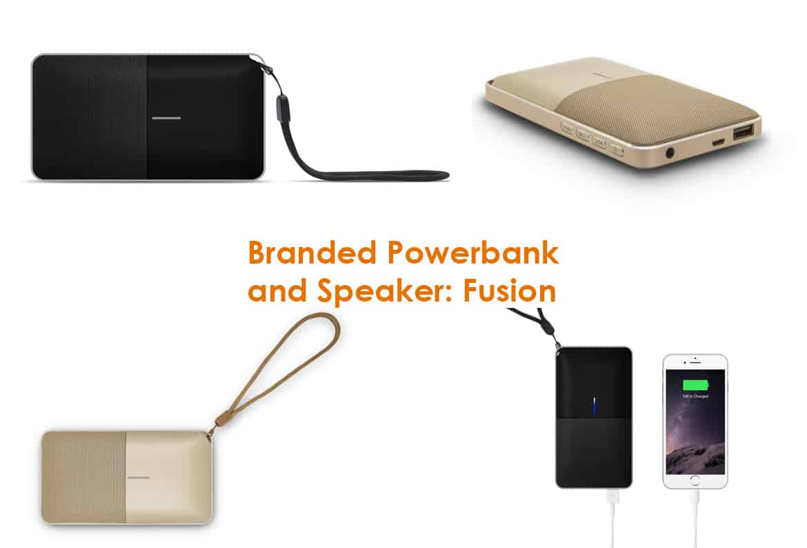 branded powerbank and speaker