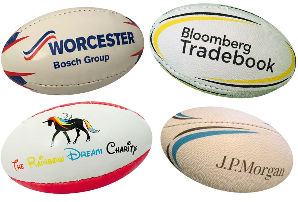 branded mini rugby balls