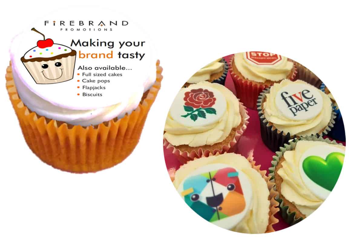 branded logo cupcakes