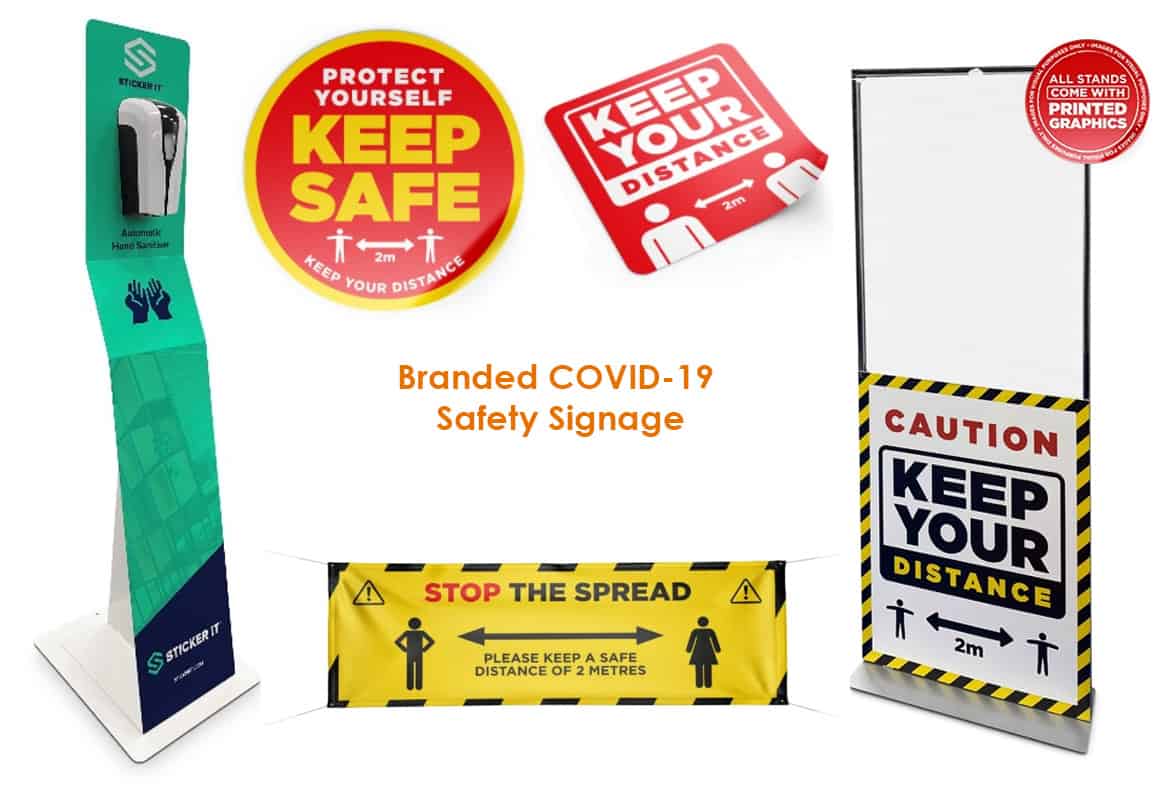 branded covid-19 safety signage