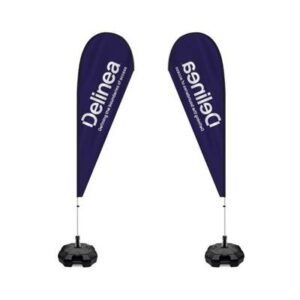 2.1m Fibreglass Teardrop Flag and Pole Kit, Double Sided