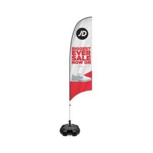 2.5m Fibreglass Curve Flag and Pole Kit, Single Sided