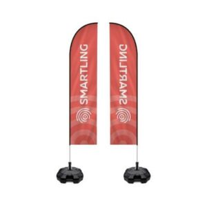 2.5m Fibreglass Feather Flag and Pole Kit, Double Sided