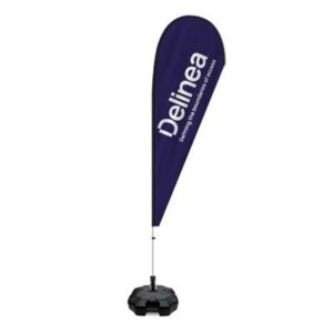 2.6m Fibreglass Teardrop Flag and Pole Kit, Single Sided