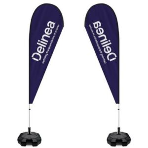 3.2m Fibreglass Teardrop Flag and Pole Kit, Double Sided