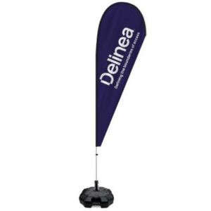 3.2m Fibreglass Teardrop Flag and Pole Kit, Single Sided