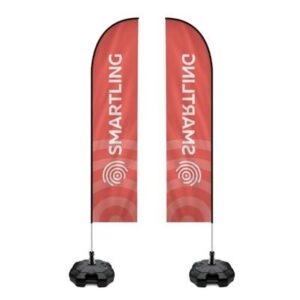 3.0m Fibreglass Feather Flag and Pole Kit, Double Sided