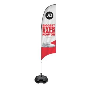 3.0m Fibreglass Curve Flag and Pole Kit, Single Sided