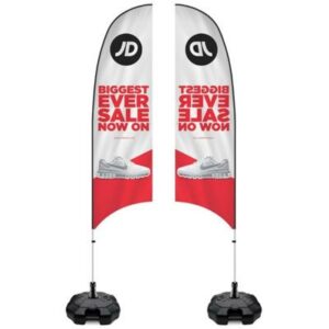 4.0m Fibreglass Curve Flag and Pole Kit, Double Sided