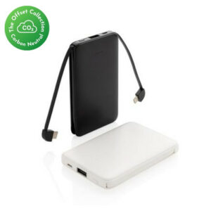 5.000 mAh Pocket Powerbank with Integrated Cables