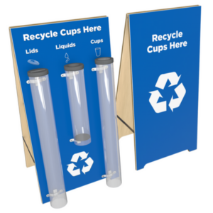 3 Tube A Frame Cup Recycling Station