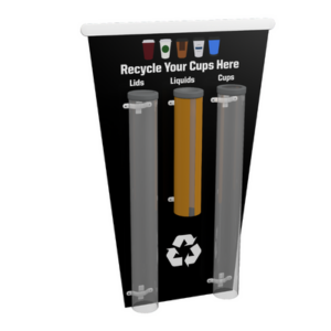 3 Tube Wall Mounted (Cup Shape) Recycling Station