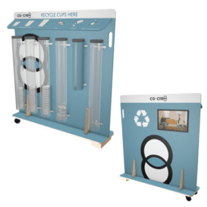 6 Tube Mobile Event Cup Recycling Station (w/ Media Screen)