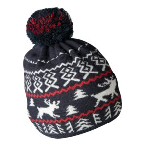 Knitted Upcycled Cotton Beanie with PomPom