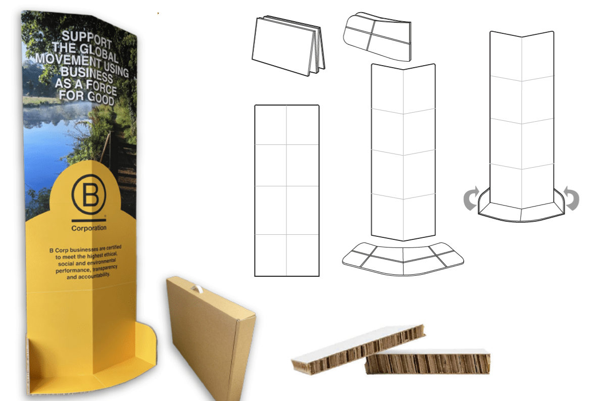 branded cardboard roller banner