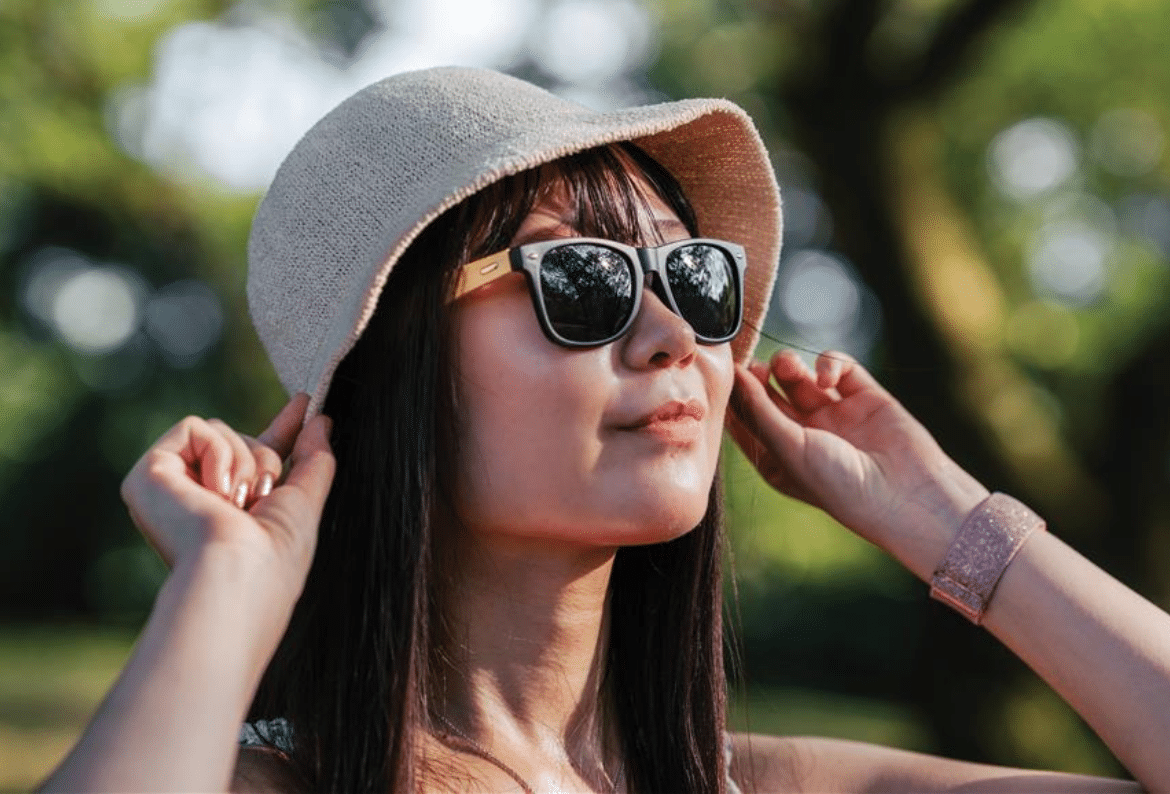 branded bamboo sunglasses