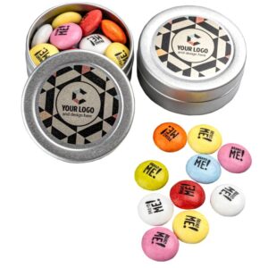 Chocolate Lentils with Print in BrandMe! Snap Tin