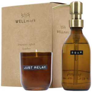 Wellmark Discovery 200ml Hand Soap Dispenser And 150g Scented Candle Set - Bamboo Fragrance