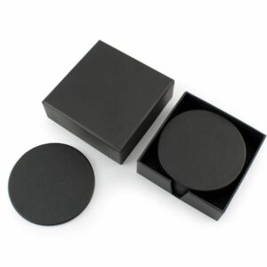 Black Porto Recycled Round Coaster Set of Six