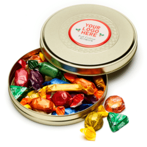 Shallow Gold Treat Tin with Quality Street