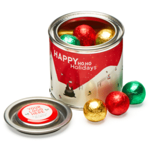 Solid Chocolate Balls in a Paint Tin
